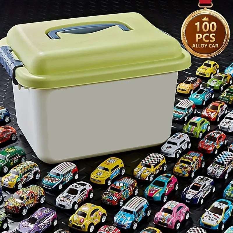 30/50/100pcs Pull Back Cars, Back To Force Toy Cars, Toy Cars With Storage Box - Stillstocked - 