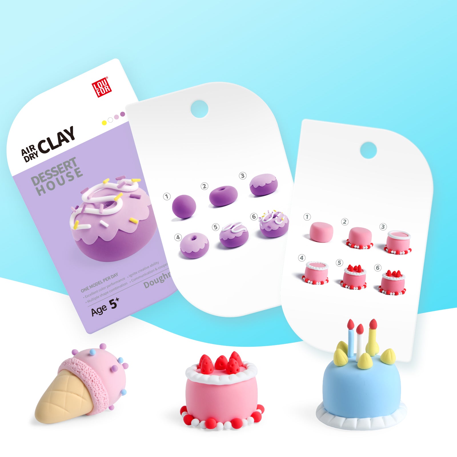 Ultimate Creativity Trio: Dessert, Dinosaur & Animal DIY Clay Kits