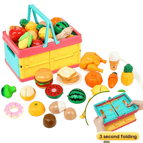 Fruit Prep Playset:31-Piece Plastic Cutting Food Set for kids,Educational Pretend Play Fruit Toys - Stillstocked - 